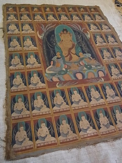 画像1: 釈迦如来と四十八仏のタンカ　(アンティーク)