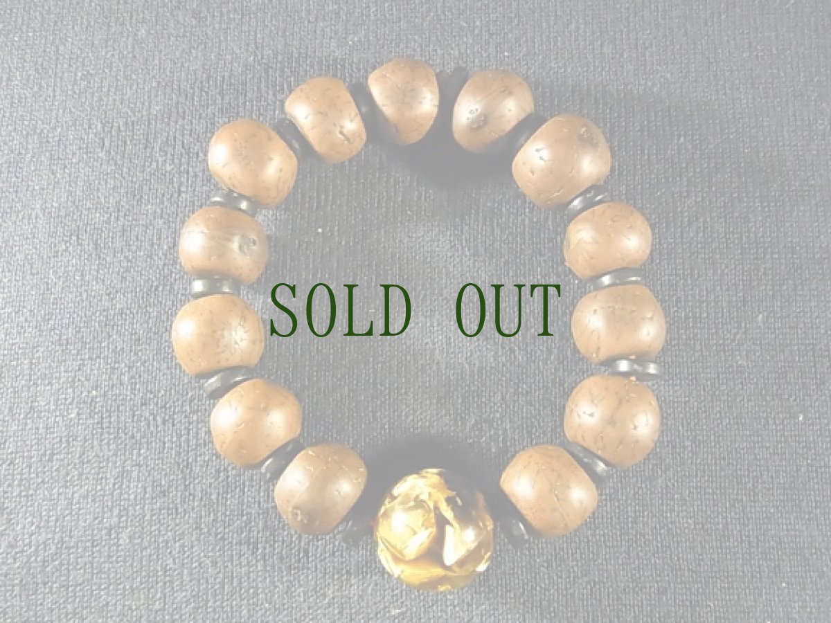 画像2: アンティーク・チベタンMALA(鳳眼菩提樹)と虎琥珀(花琥珀)の念珠　 (2)