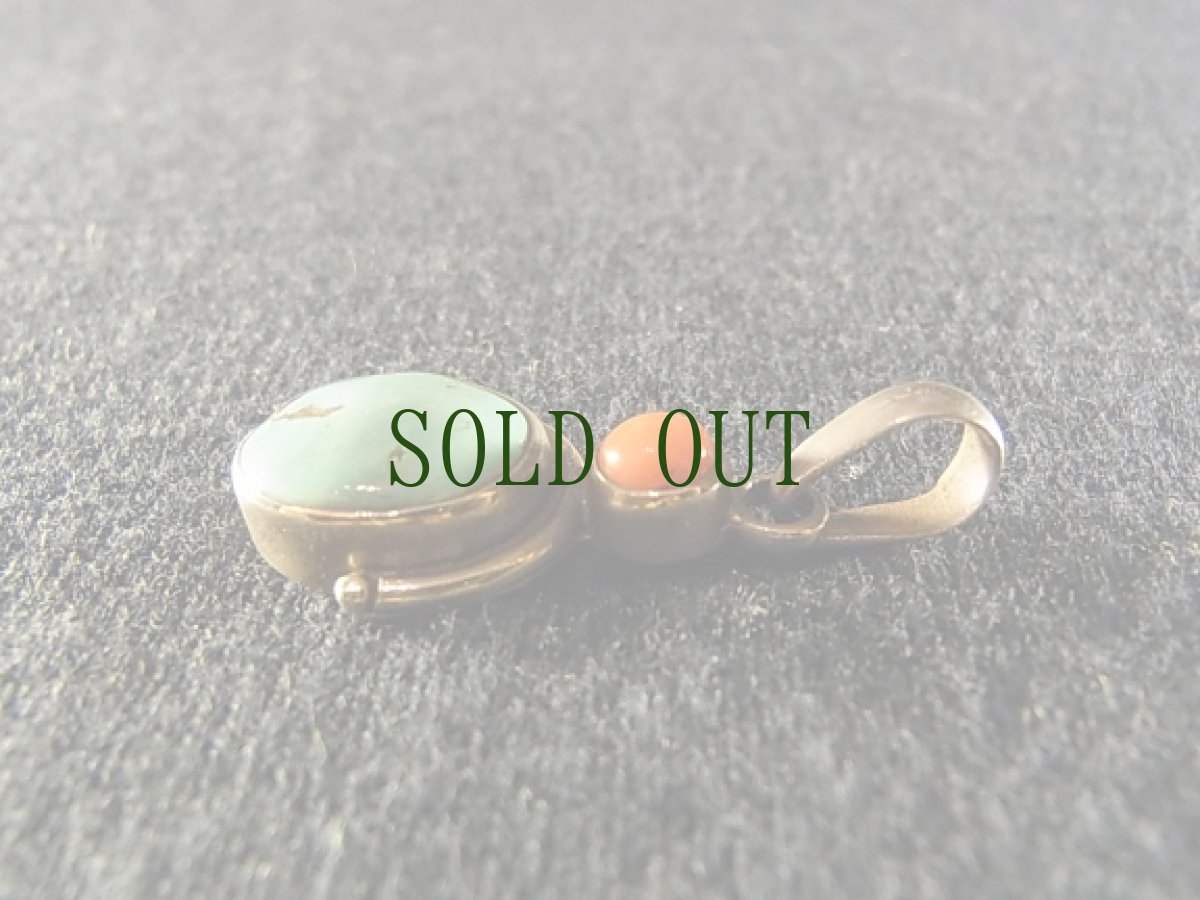 画像3: チベットターコイズの銀製ペンダントトップ (3)