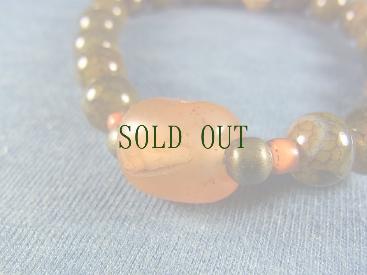 画像2: ペマラカ（藍紅瑪瑙Pema Raka）と龍紋石（龍紋めのう　8mm）のブレスレット (2)