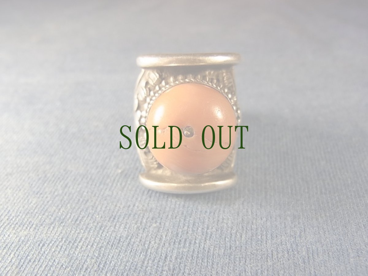 画像4: アンティーク・チベタンコーラルの銀製リング　(山珊瑚) (4)