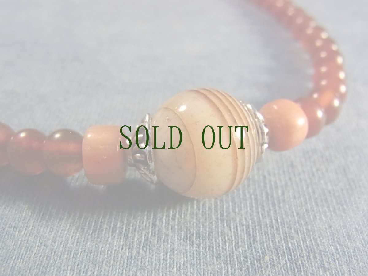 画像3: チベットアンデシン(血珠)と縞瑪瑙のネックレス (3)