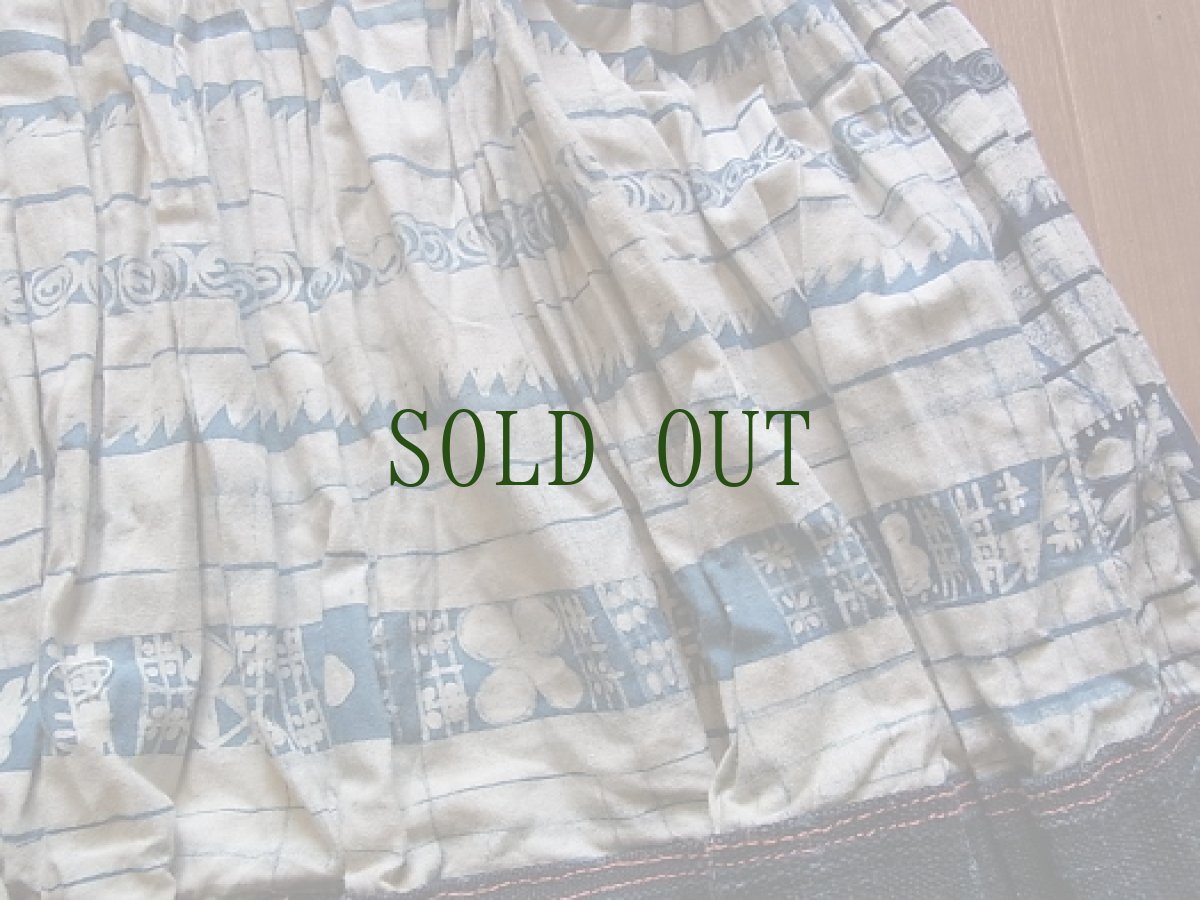 画像5: 貴州苗族(ミャオ)　古布・綿・麻　巻きロングスカート　(泥藍・蝋結) (5)