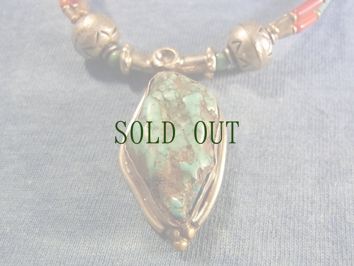 画像3: チベタンターコイズの銀製ネックレス (3)