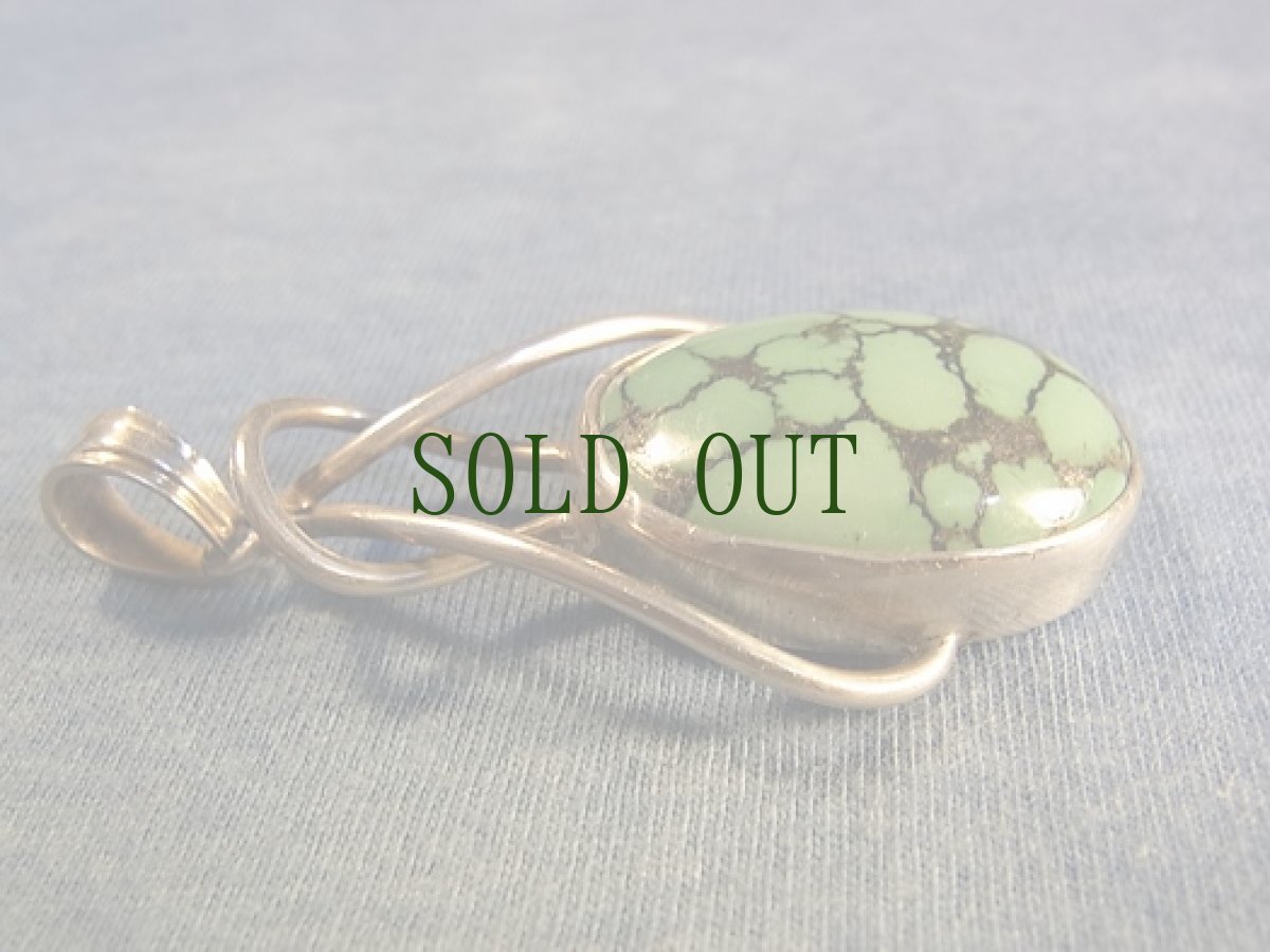 画像3: チベタンターコイズの銀製ペンダントトップ (3)