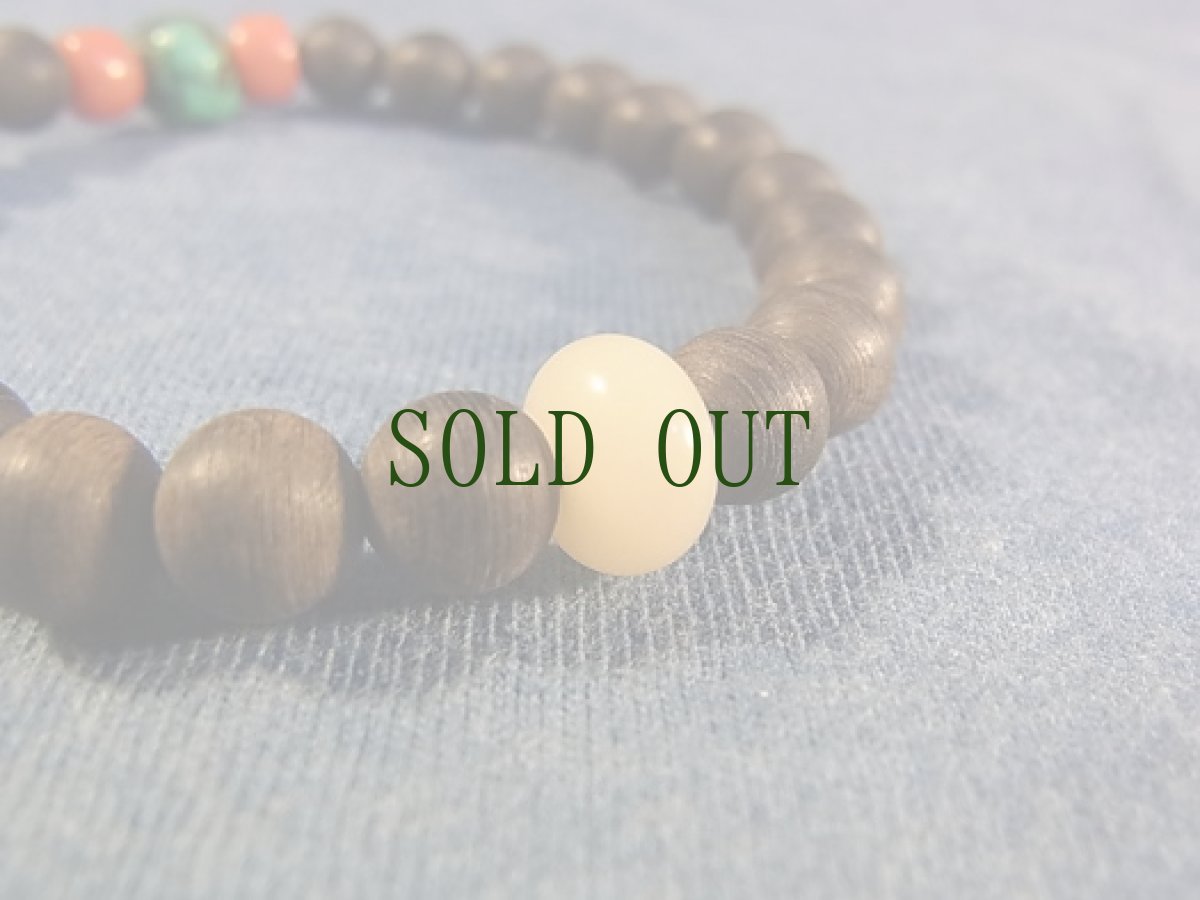 画像4: 伽羅沈香とチベタンターコイズのブレスレット (4)