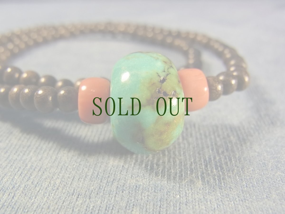 画像3: 天然チベット・ターコイズと芽庄沈香(シャム沈香)の連ブレスレット　 (3)