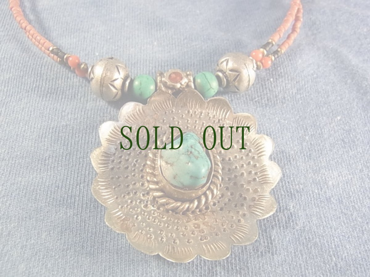 画像2: ターコイズのチベタンネックレス (2)