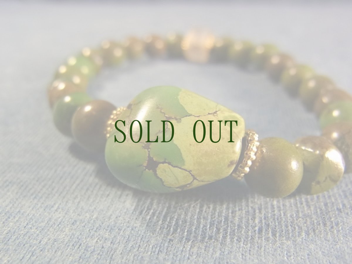 画像3: アンティーク　チベタンターコイズとシリアの発掘クリスタルのブレスレット　 (3)