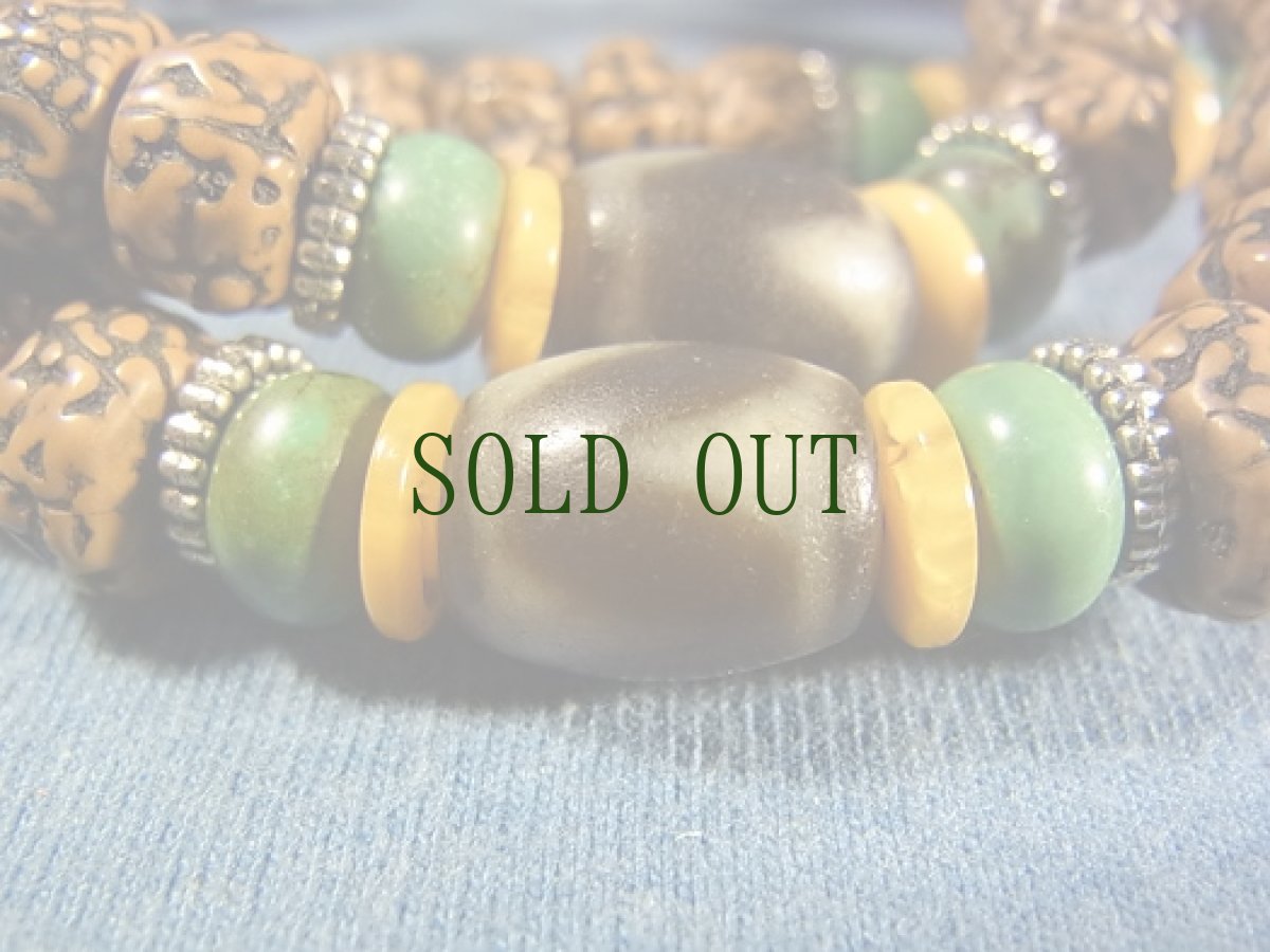 画像5: 金剛菩提樹（ルドラクシャ）とタッソージー（虎牙）の108玉念珠〈チベタンMALA〉 (5)