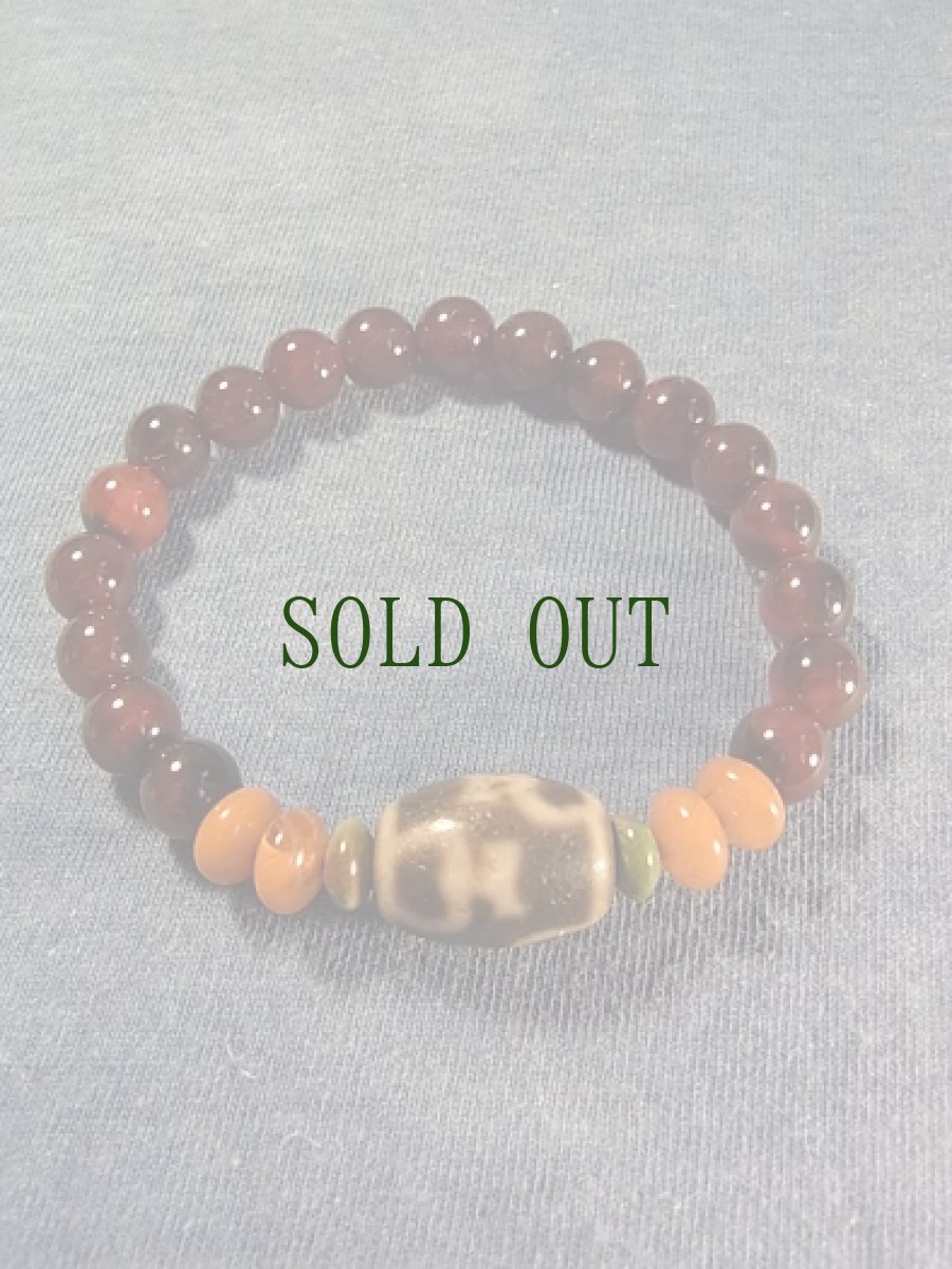 画像5: ジービーズ（宝瓶天珠）とチベットアンデシン（血珠）のブレスレット　 (5)