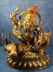 画像1: チベットの護法尊（宝蔵神）　鍍金アンティーク仏像 (1)