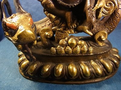 画像3: チベットの護法尊（宝蔵神）　鍍金アンティーク仏像