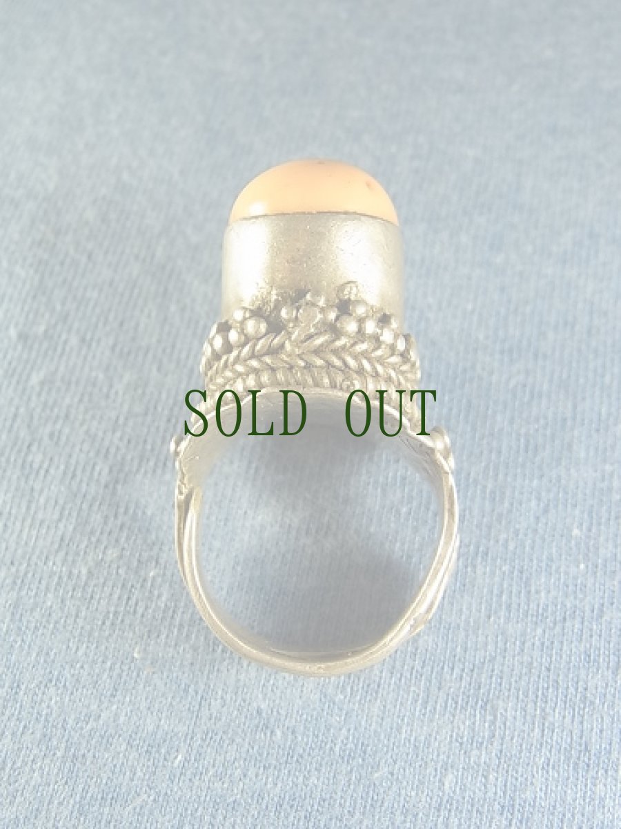 画像5: アンティーク・チベタンコーラル銀製リング(山さんご) (5)