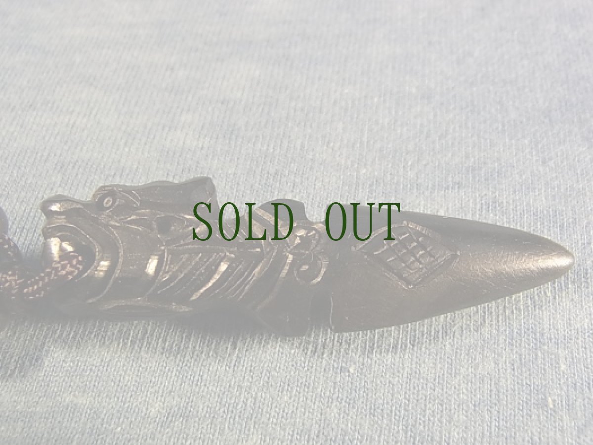 画像2: 黒檀彫キーホルダー　(密教法具　独鈷杵) (2)