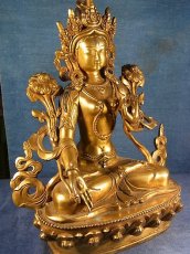 画像2: ホワイトターラ（鍍金銅製チベット仏像)白度母・多羅菩薩 (2)