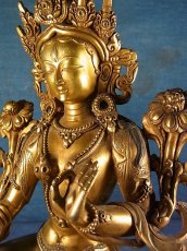 画像4: ホワイトターラ（鍍金銅製チベット仏像)白度母・多羅菩薩 (4)