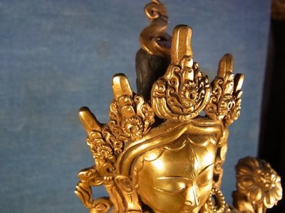 画像2: ホワイトターラ（鍍金銅製チベット仏像)白度母・多羅菩薩