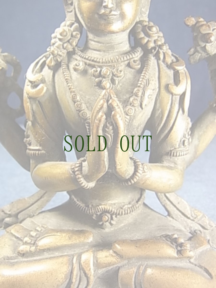 画像4: チャンレーシィク・チャクシパ（四臂観音菩薩像）　銅製アンティーク仏像 (4)