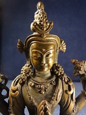 画像3: チャンレーシィク・チャクシパ（四臂観音菩薩像）　銅製アンティーク仏像 (3)