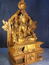 画像2: ホワイトターラ（銅製チベット仏像) drol kar・多羅菩薩　台座付 (2)