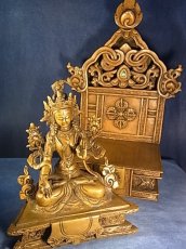 画像4: ホワイトターラ（銅製チベット仏像) drol kar・多羅菩薩　台座付 (4)
