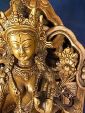 画像15: ホワイトターラ（銅製チベット仏像) drol kar・多羅菩薩　台座付 (15)
