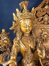 画像5: ホワイトターラ（銅製チベット仏像) drol kar・多羅菩薩　台座付 (5)