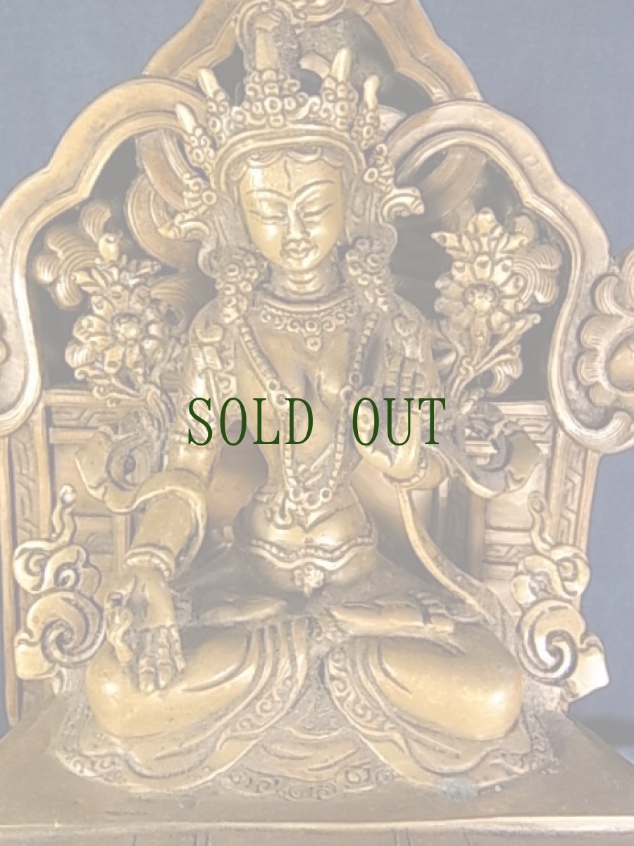 画像3: ホワイトターラ（銅製チベット仏像) drol kar・多羅菩薩　台座付 (3)