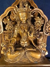 画像3: ホワイトターラ（銅製チベット仏像) drol kar・多羅菩薩　台座付 (3)