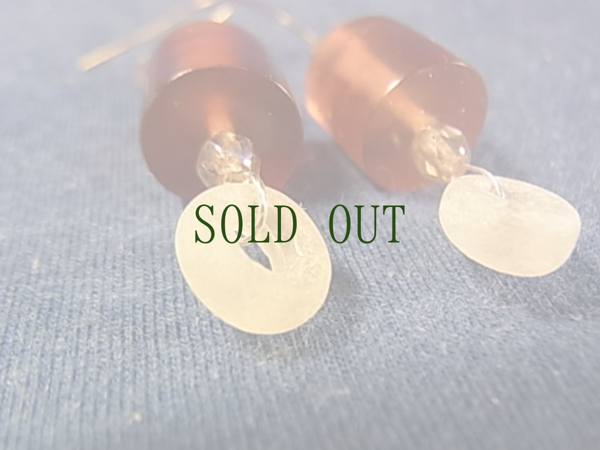 画像3: オリジナルピアス　(メソポタミア発掘水晶と琥珀) (3)