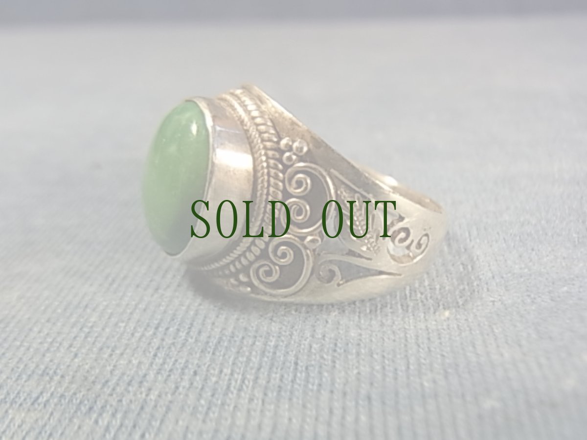 画像4: チベタン　オールドターコイズの銀製リング (4)