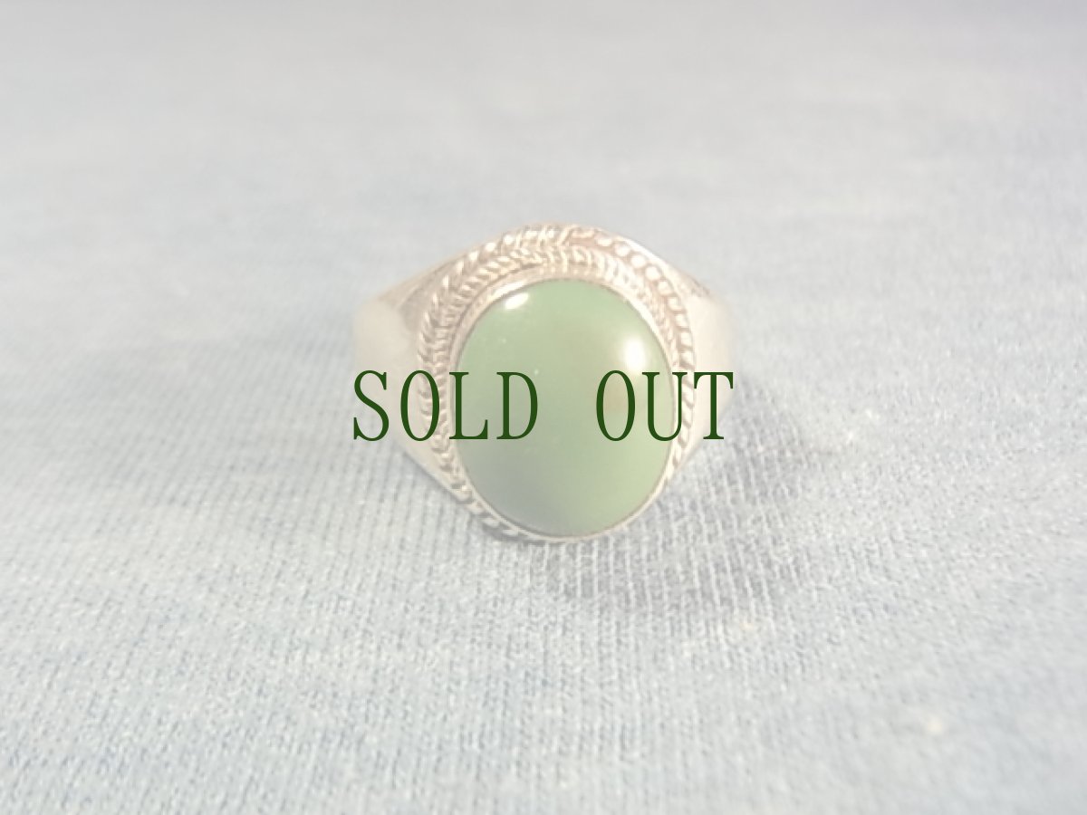 画像2: チベタン　オールドターコイズの銀製リング (2)