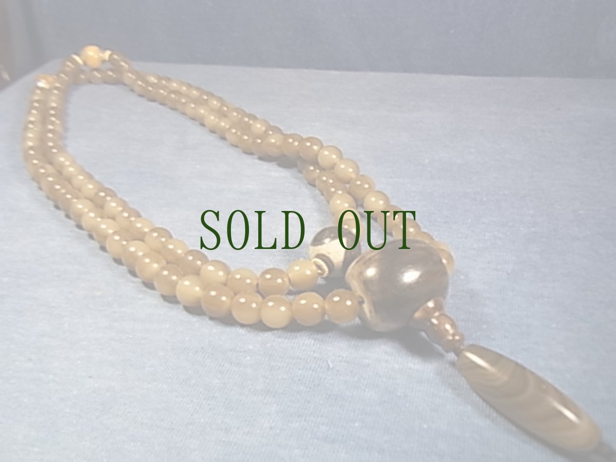 画像2: タッソージー(馬歯天珠)とチベットガゼルの108玉数珠　(羚羊角チベタン MALA ) (2)