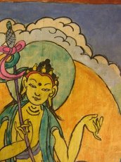 画像3: チベットのタンカ(菩薩画)　アンティーク・小サイズ(額装) (3)