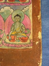 画像3: チベットのタンカ(如来画)　アンティーク・小サイズ(額装) (3)
