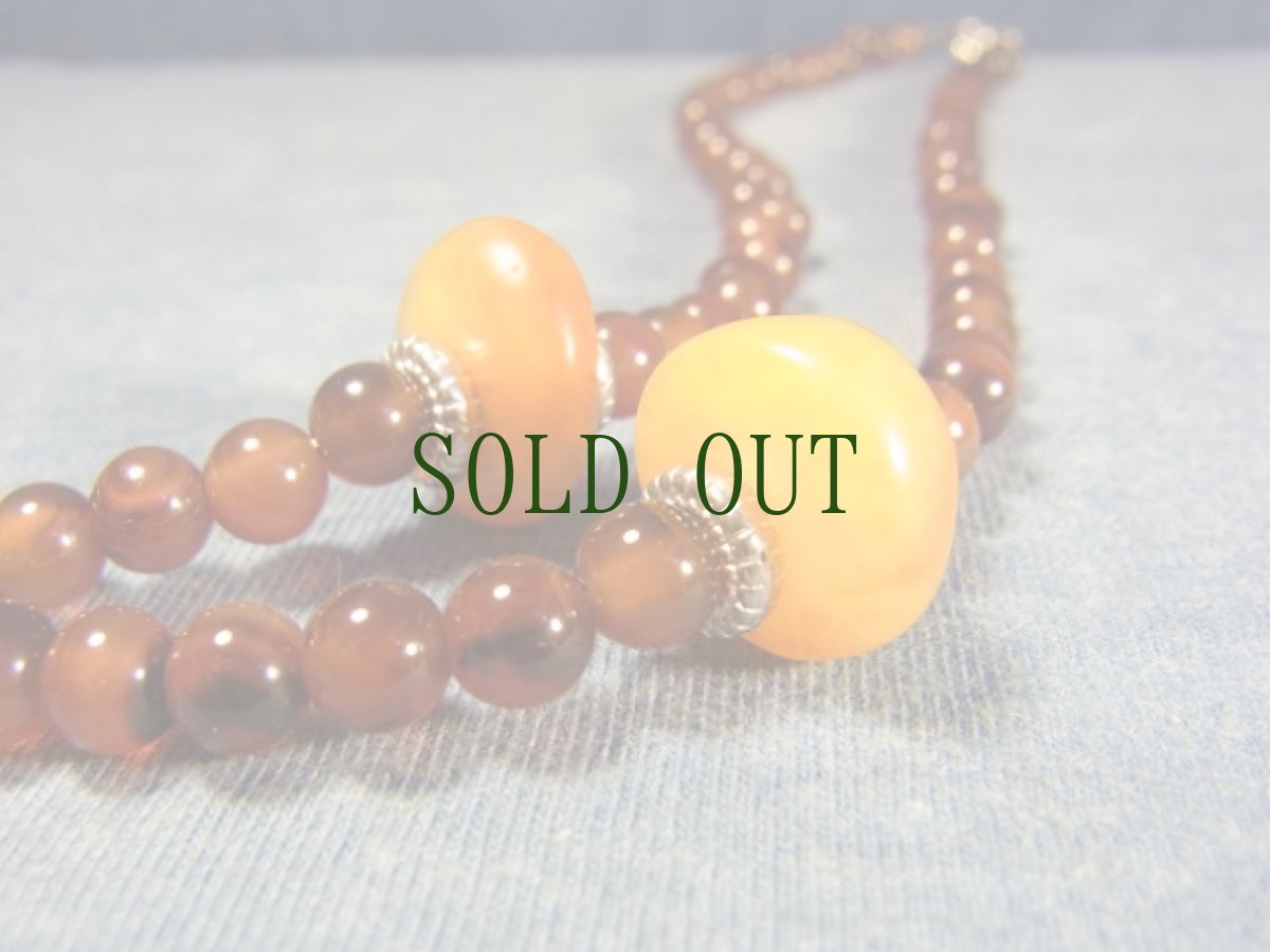 画像6: シャンカのパーツ(チベット法螺貝)とチベットアンデシン(血珠)のオリジナルネックレス　 (6)