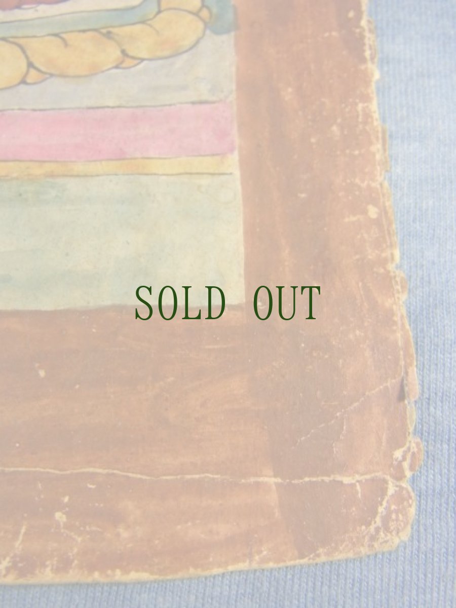 画像4: チベットのタンカ(菩薩画)　アンティーク・小サイズ(額装) (4)