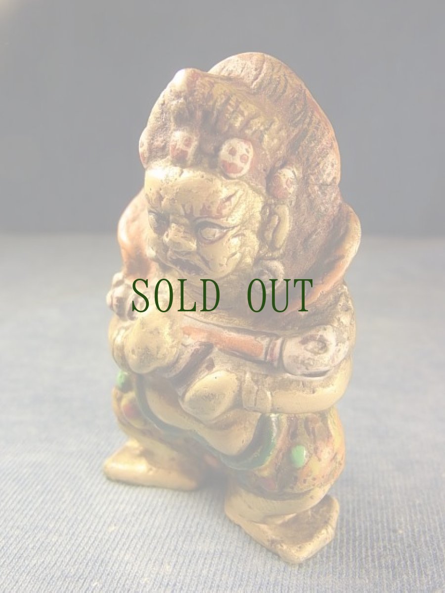 画像9: マハカーラ　金銅彩色小仏　(大黒天・nag po chen po)　アンティーク (9)