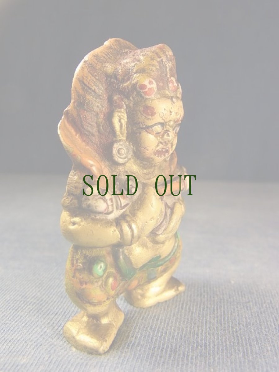 画像3: マハカーラ　金銅彩色小仏　(大黒天・nag po chen po)　アンティーク (3)