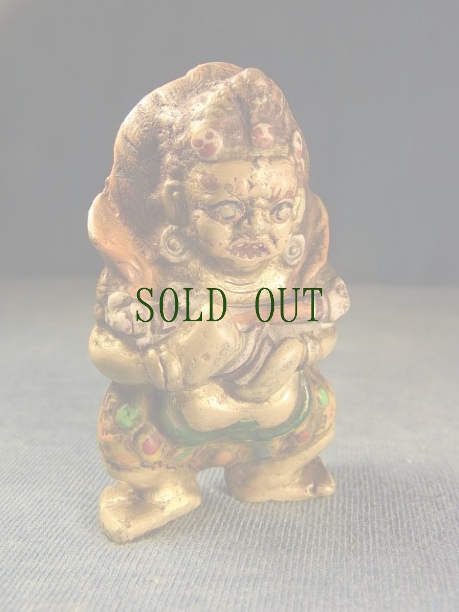 画像2: マハカーラ　金銅彩色小仏　(大黒天・nag po chen po)　アンティーク (2)