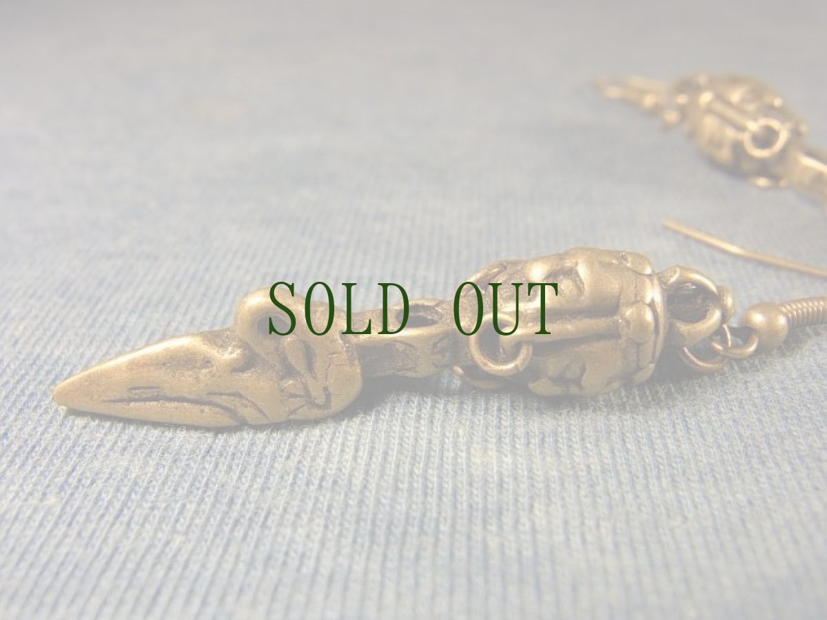 画像3: ドルジェ(独鈷杵)のピアス　　　銅製チベタンＭＡＬＡパーツ　 (3)