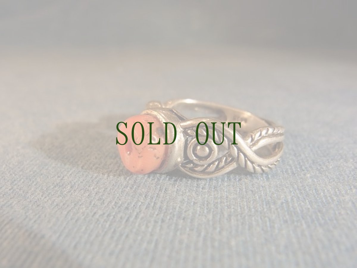 画像3: チベタンコーラルの純銀製リング　(山珊瑚) (3)