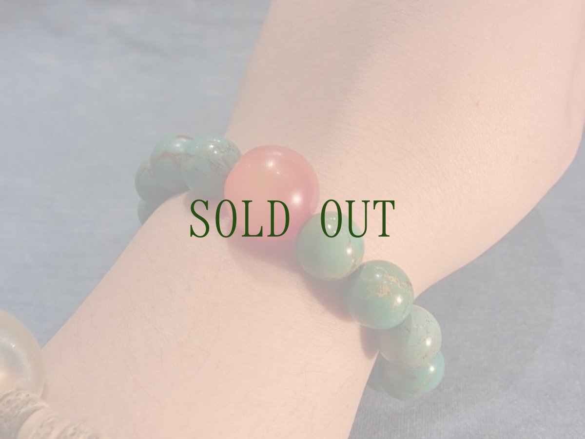 画像8: チベタン天然ターコイズ(yu)とペマラカ（PEMA ＲAKA）のブレスレット  (8)