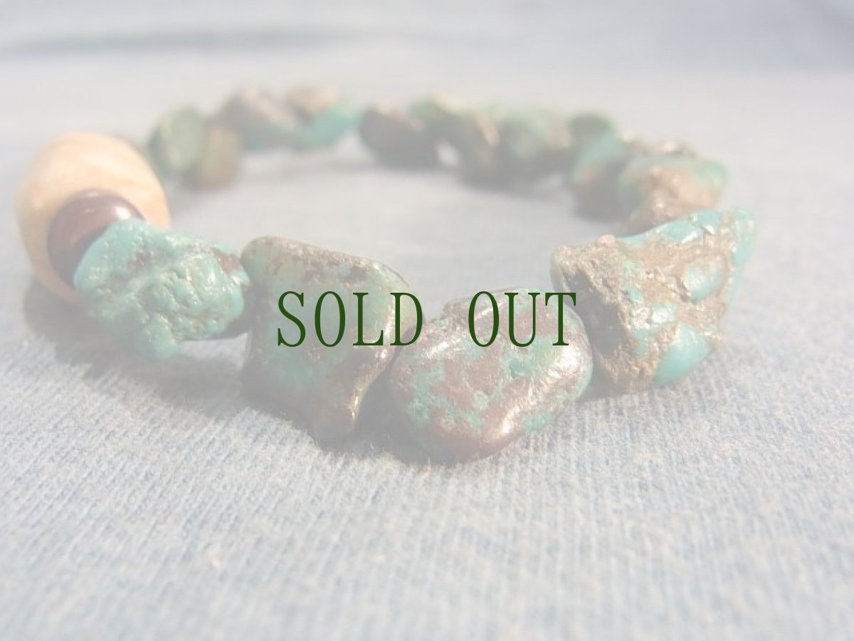 画像5: 発掘　古代アマゾナイト(トアレグ族・ニジェール)と天然ターコイズのブレスレット (5)