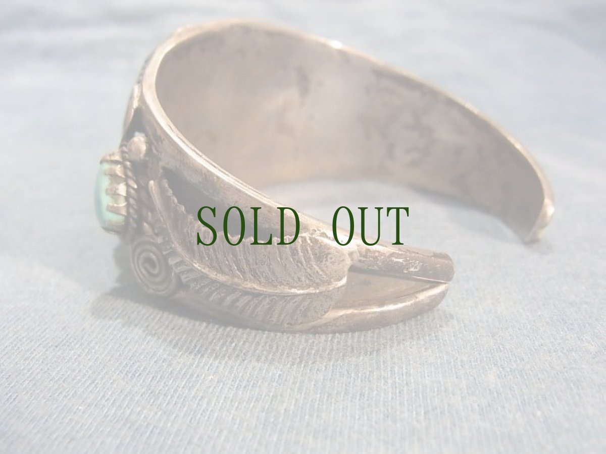 画像4: チベタン・シルバーバングル（ターコイズ）　（tibetan silver bangle with turquoise） (4)