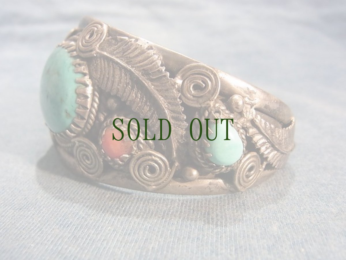 画像3: チベタン・シルバーバングル（ターコイズ）　（tibetan silver bangle with turquoise） (3)
