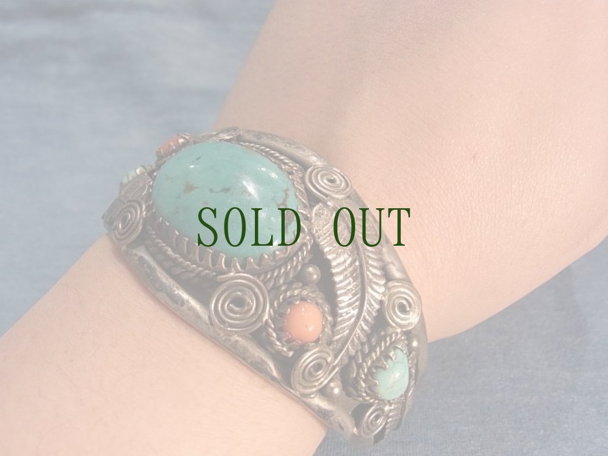 画像7: チベタン・シルバーバングル（ターコイズ）　（tibetan silver bangle with turquoise） (7)