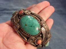 画像8: チベタン・シルバーバングル（ターコイズ）　（tibetan silver bangle with turquoise） (8)