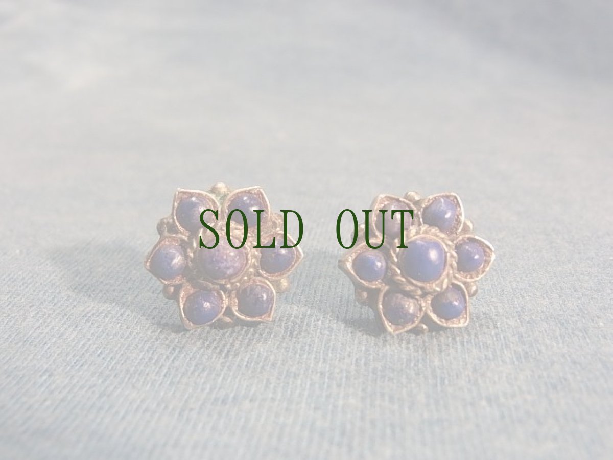 画像2: ラピスラズリ（青金石　lapislazuli）のシルバーピアス　 (2)